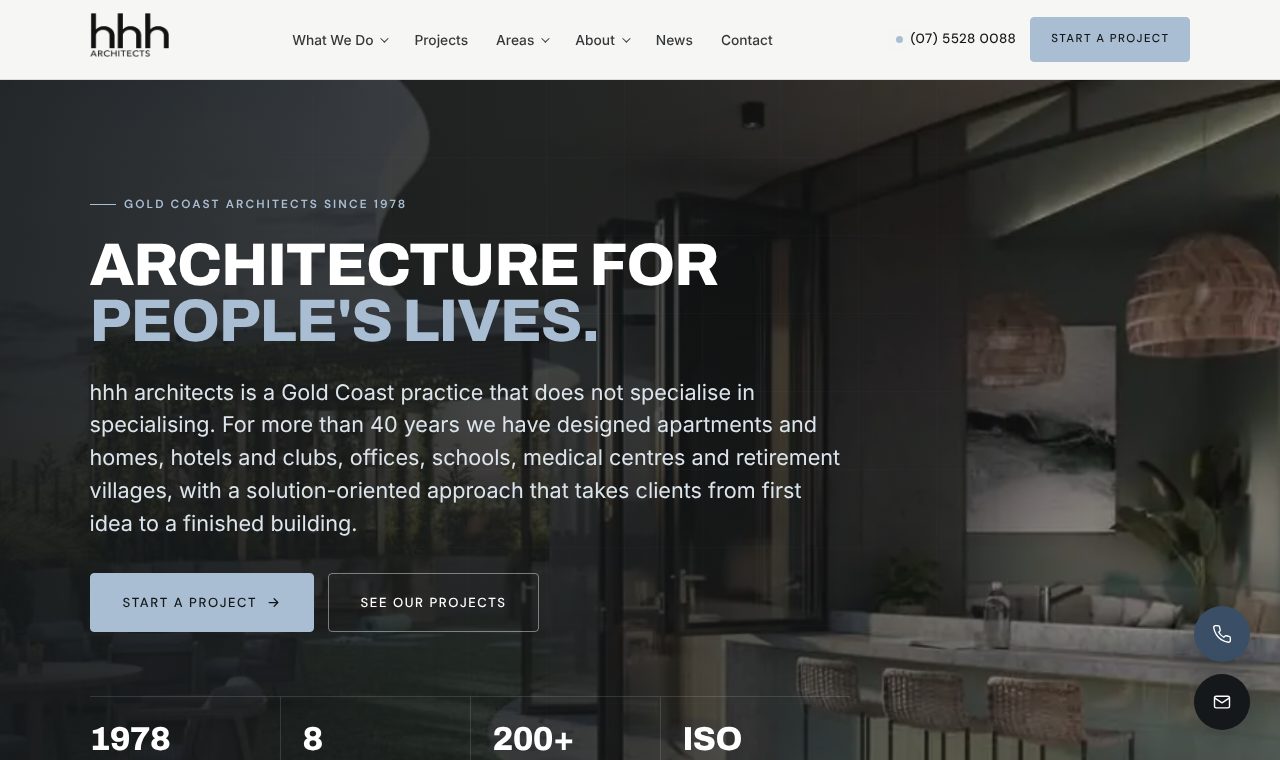 The hhh architects concept site homepage